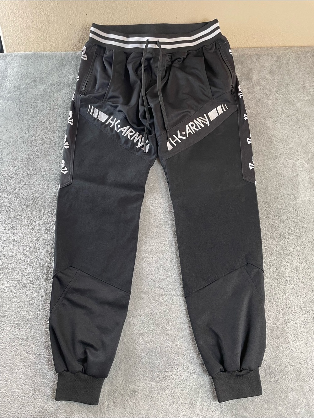 HK Army TRK Jogger Pants Skulls Mens 2XL 38-42 Paintball Black, Pockets